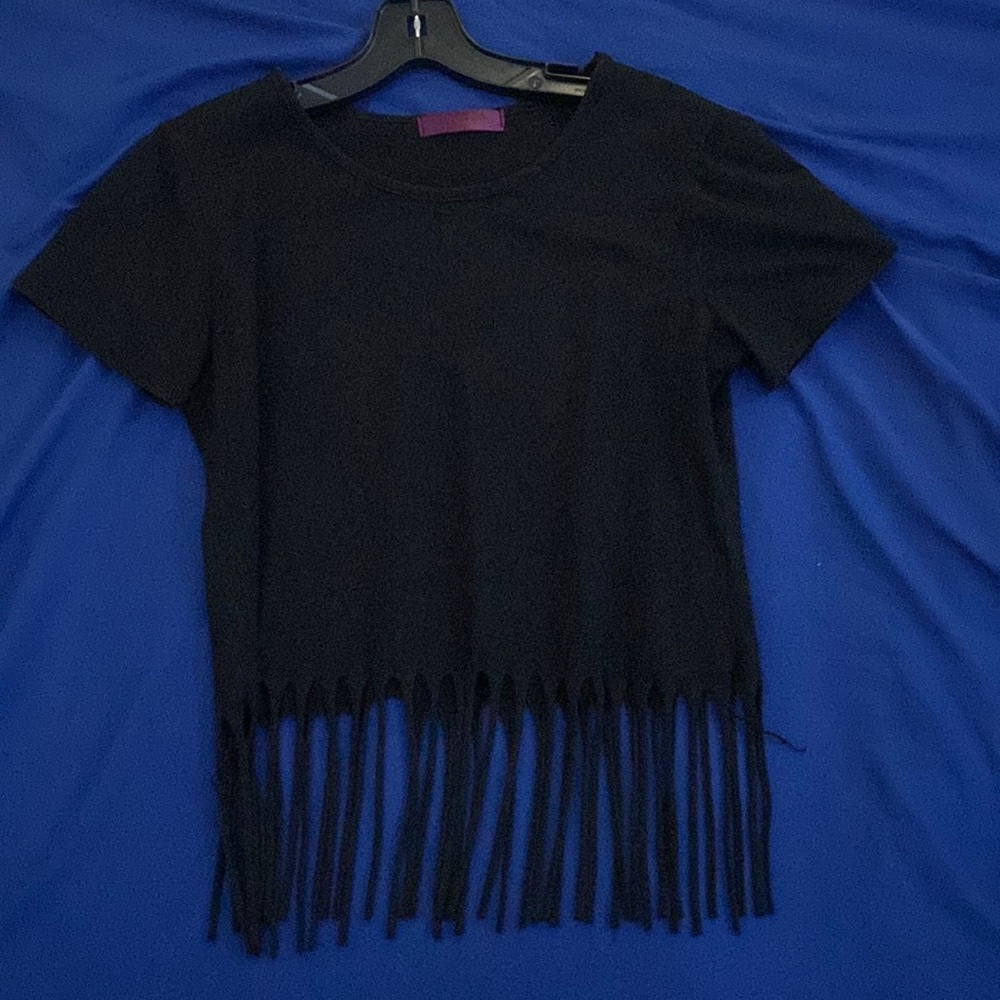 Black shirt with “cut strings”